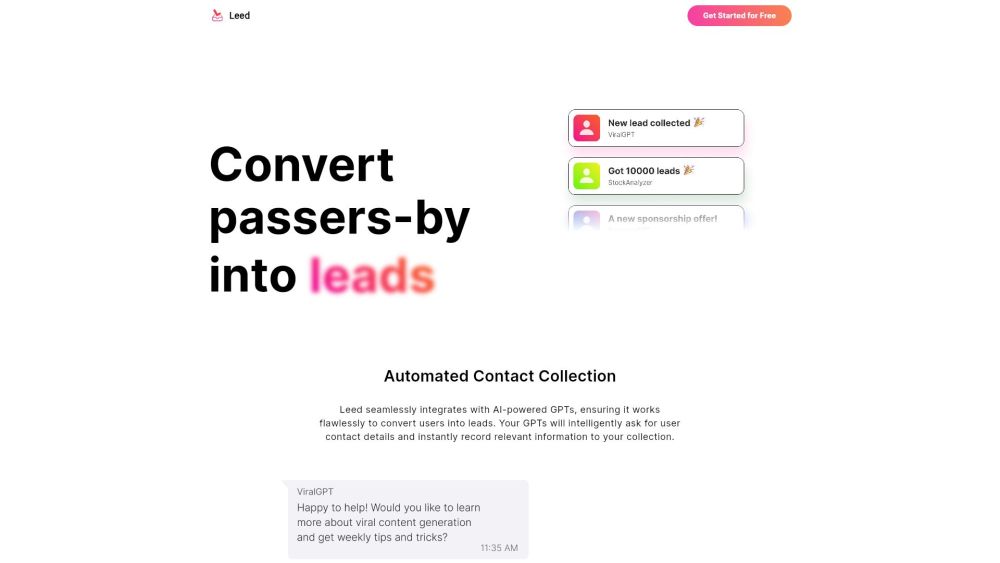 Leed: AI Tool Automates Contact Collection