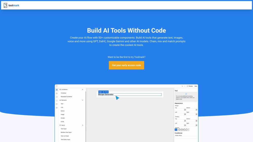 Toolmark AI: Revolutionize workflows with this versatile no-code AI