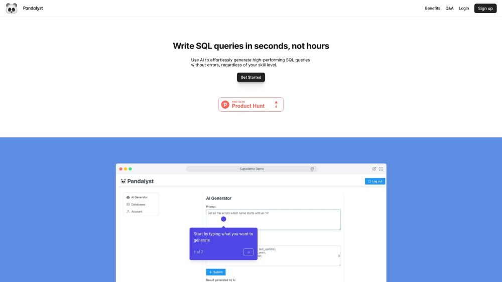 Pandalyst: AI Tool for Fast, Error-Free SQL Queries