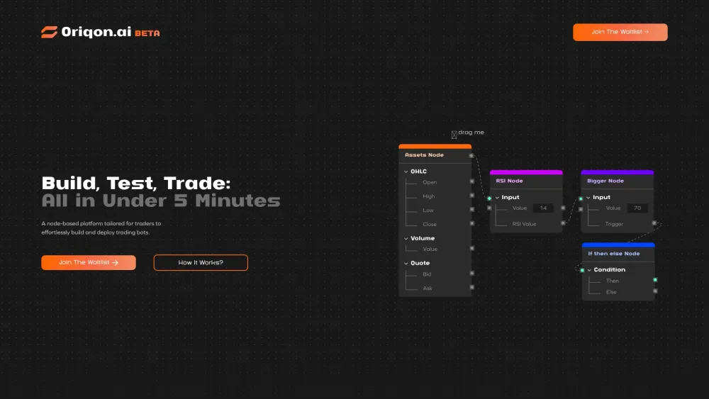 ORIQON.AI: No-Code AI Tool for Trading Bots