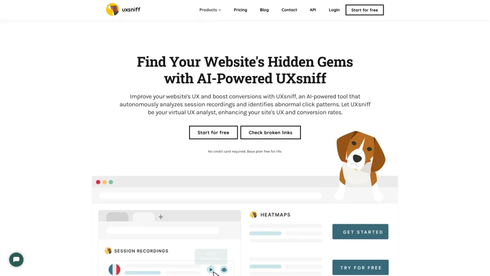 UXsniff: AI-Powered Website Heatmaps, Recordings and UX Analytic Tools