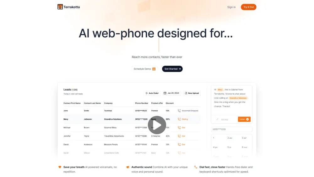 Terrakotta: AI Tool for Cold Outreach & Sales Engagement