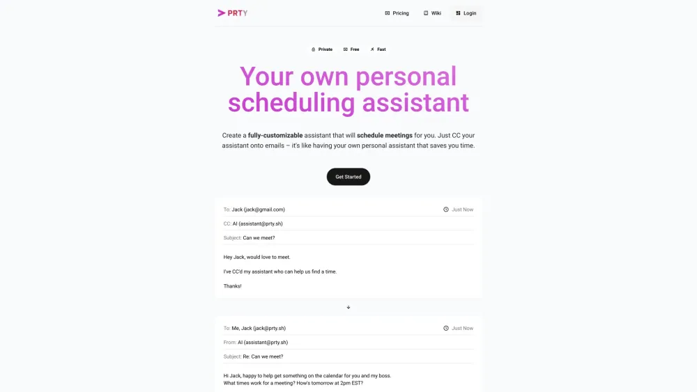 PRTY: Smart AI Tool for Personal Scheduling