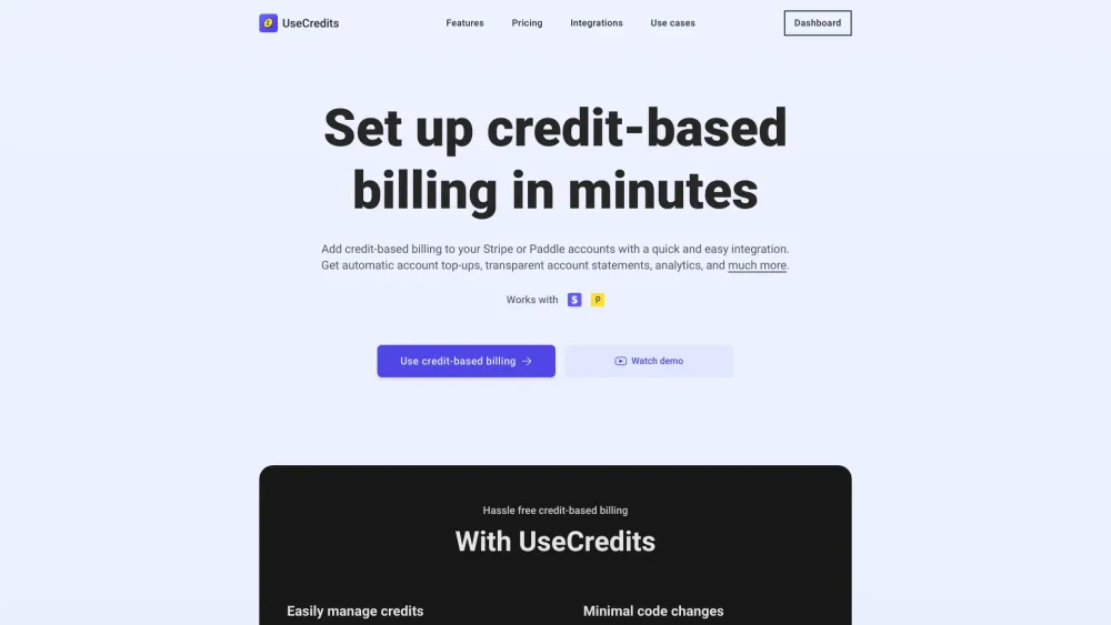 UseCredits: AI Tool for Credit-Based Billing Integration