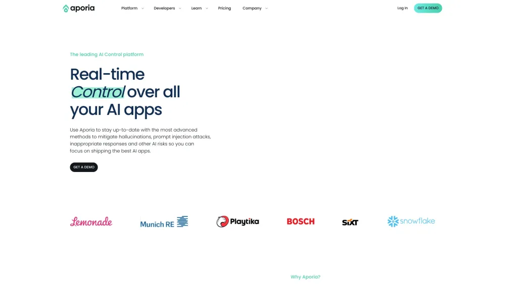 Aporia: AI Tool for Real-Time AI Control