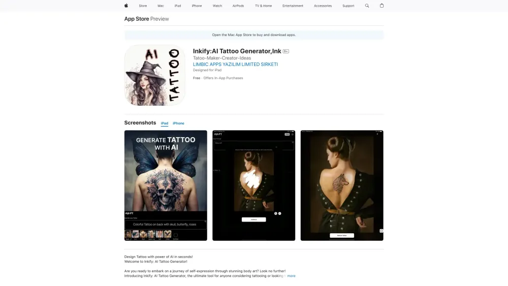 Inkify: AI Tattoo Generator - AI tool for unique tattoos