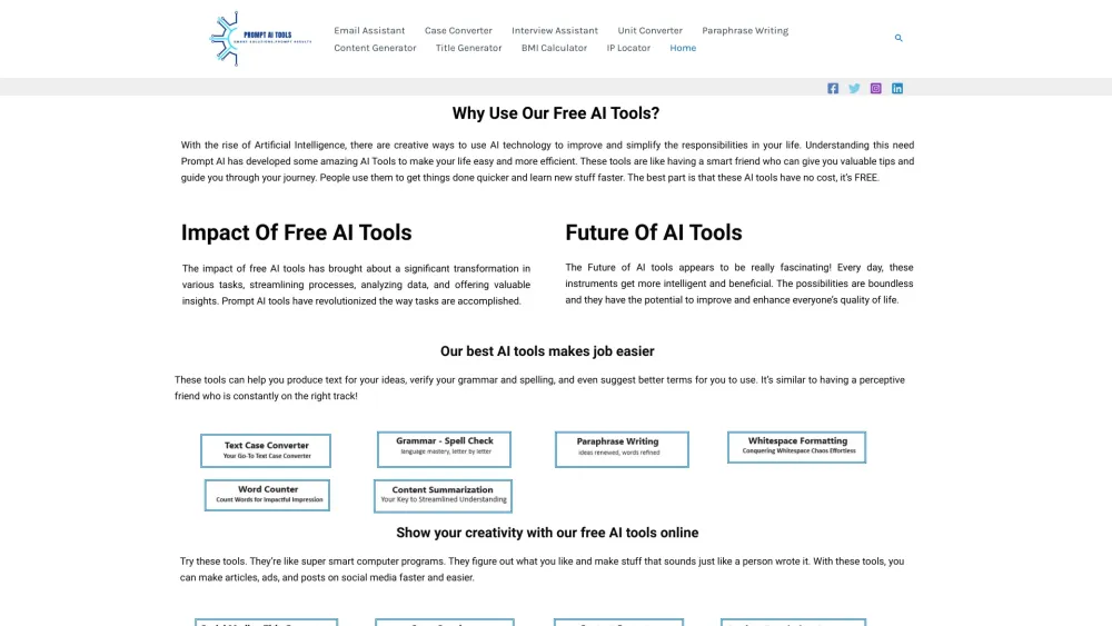 PromptAI Tools: Free AI Tool Collection