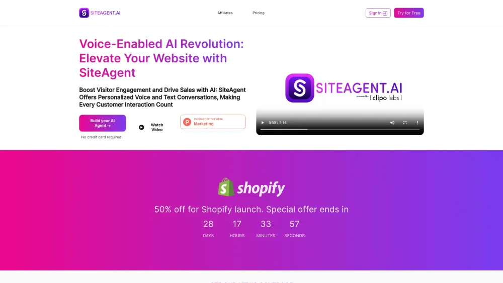 Site Agent: Boost website with AI voice engagement & sales