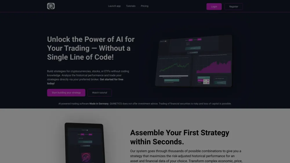 QUINETICS: AI Tool for AI Trading Strategies