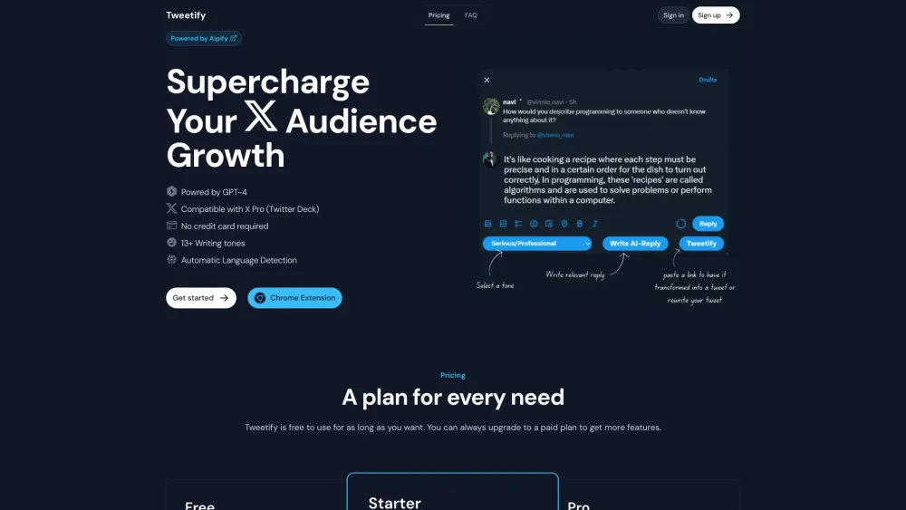 Tweetify: AI Tool for Social Media Growth on X