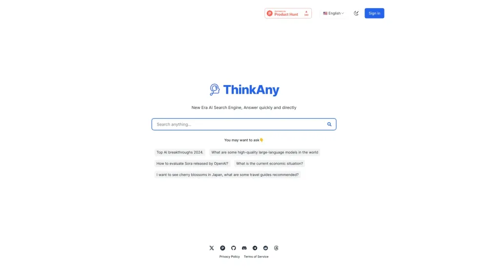 ThinkAny: AI Tool Revolutionizes Search with RAG Tech