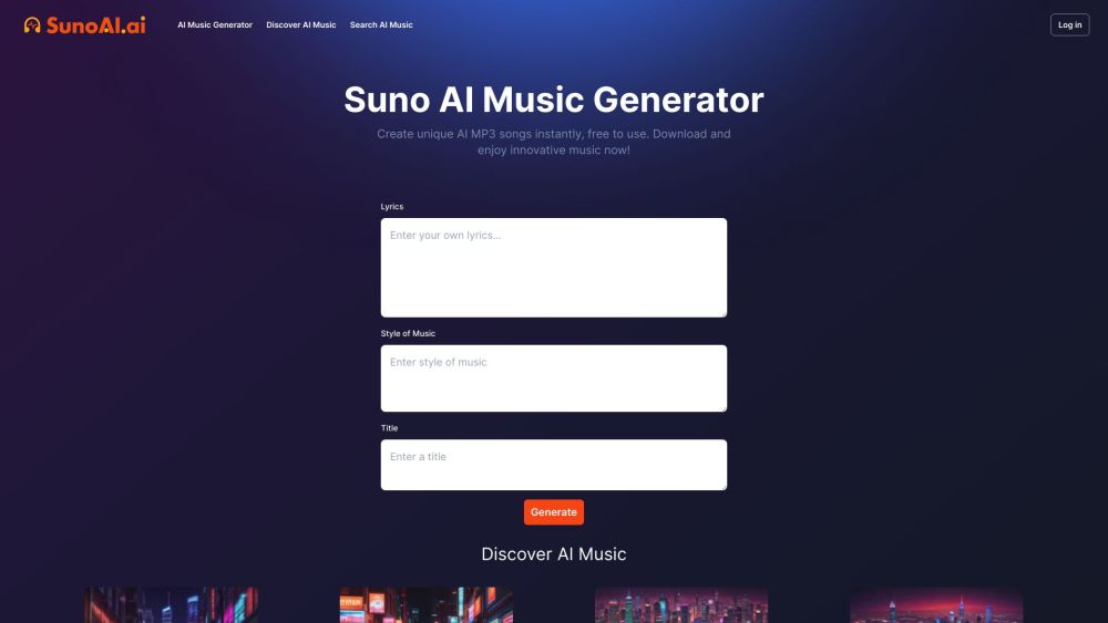 Suno AI SunoAI.ai: Suno V3 AI Music Generator - ai tool