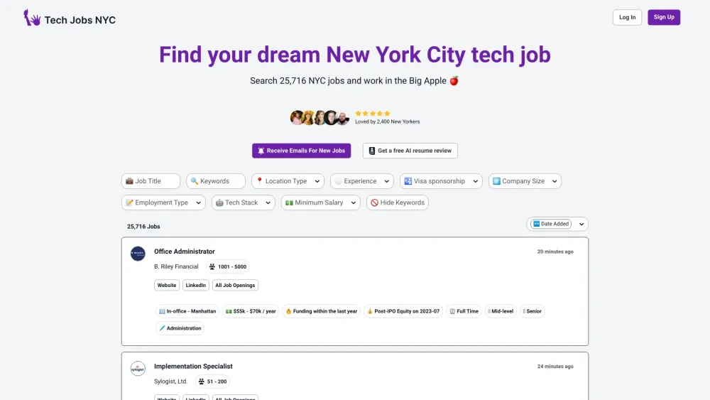 Tech Jobs NYC: AI Tool to Find NYC Tech Jobs
