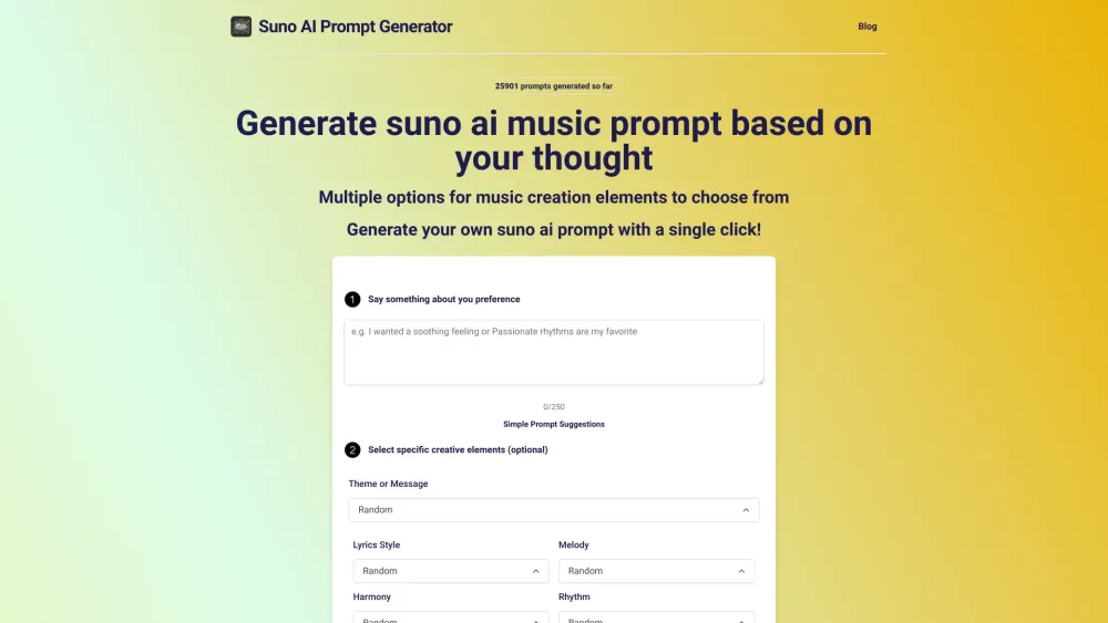 Suno AI Music Prompt Generator: AI Tool for Music Prompts