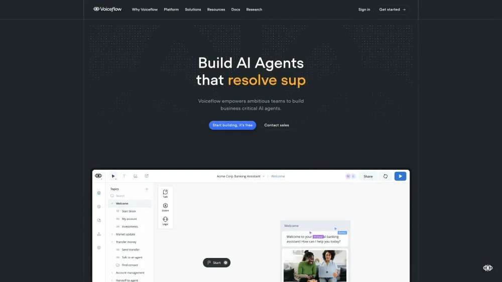 Voiceflow: AI Tool for Chat & Voice Assistants