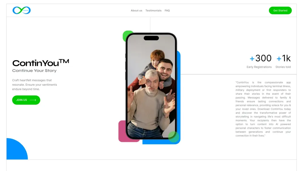ContinYou: Product Name ai tool Timeless Legacy