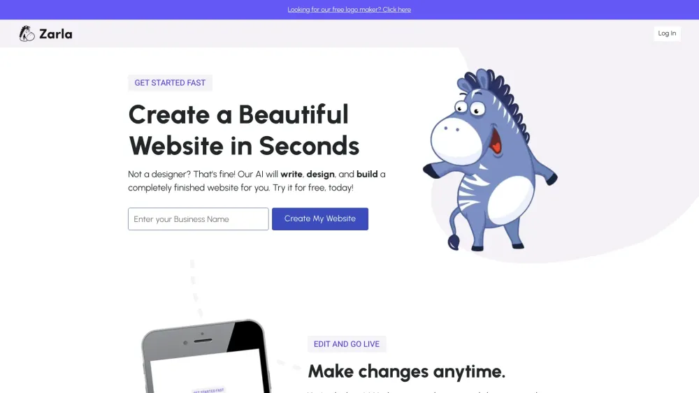 Zarla AI Website Builder: Create faster with AI