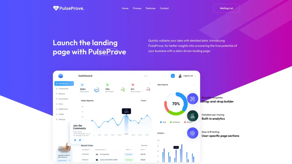 PulseProve: AI Landing Page Builder & Tracking