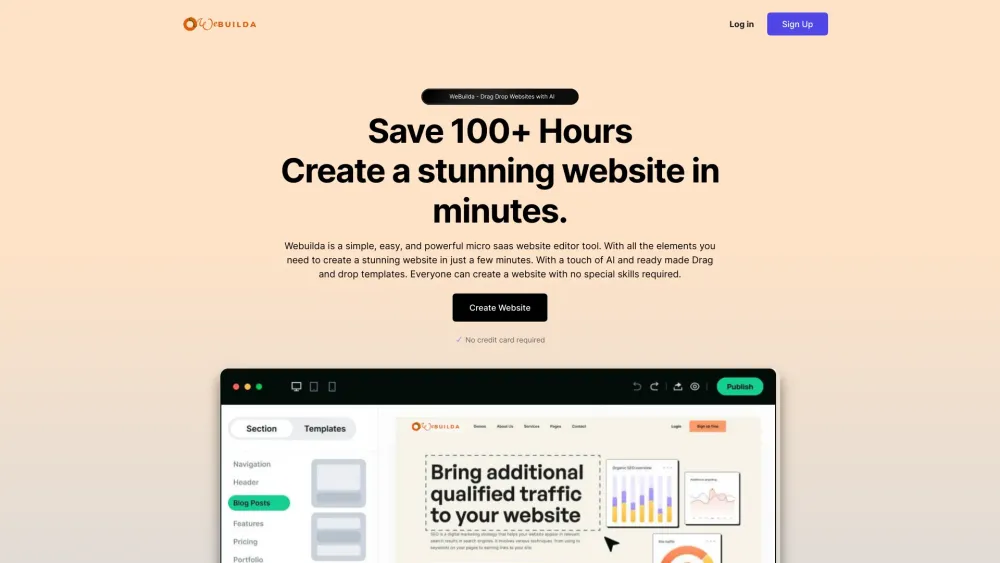 WeBuilda: AI Tool for Stunning Websites