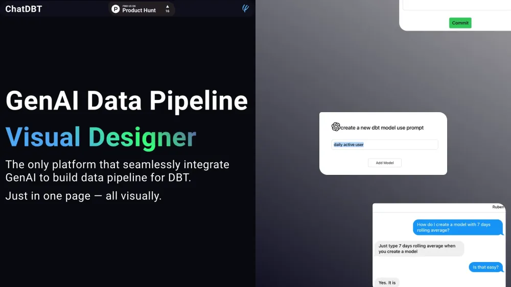 ChatDBT: GenAI Visual Data Pipeline Designer