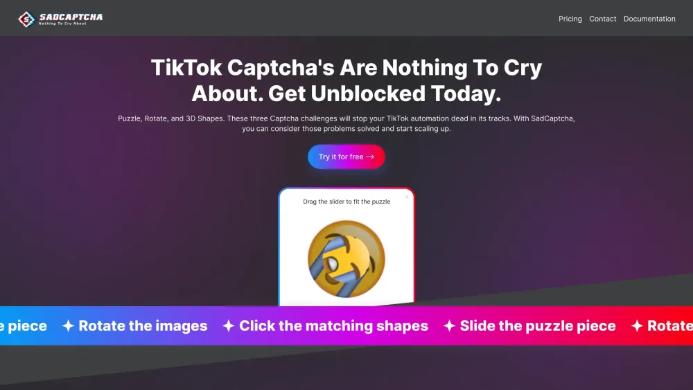 SadCaptcha: TikTok Captcha Solver AI Tool