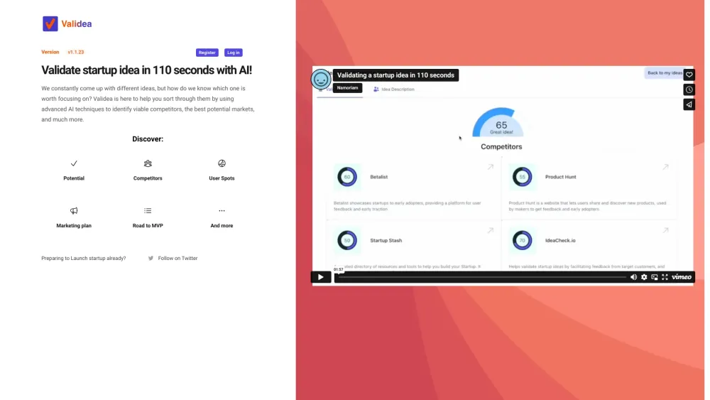Validea: AI Idea Validator - Validate Startup Ideas