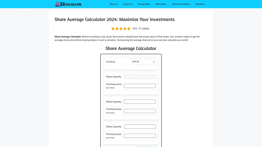 Share Average Calculator: AI Tool for Investors to Calculate Average Cost