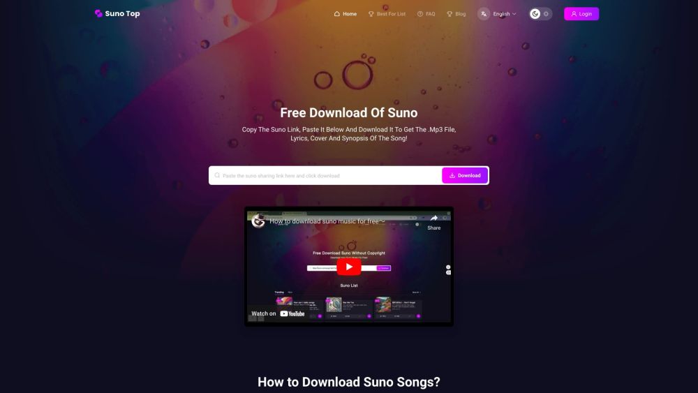 Suno-Top: Fast Free AI Tool to Download Suno Music