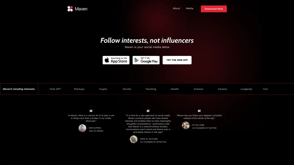 Maven: AI Tool Social Network for Interests