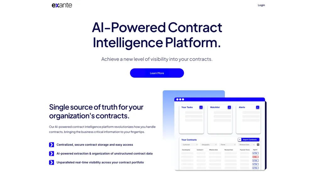 Exante: Ultimate AI Tool for Contracts