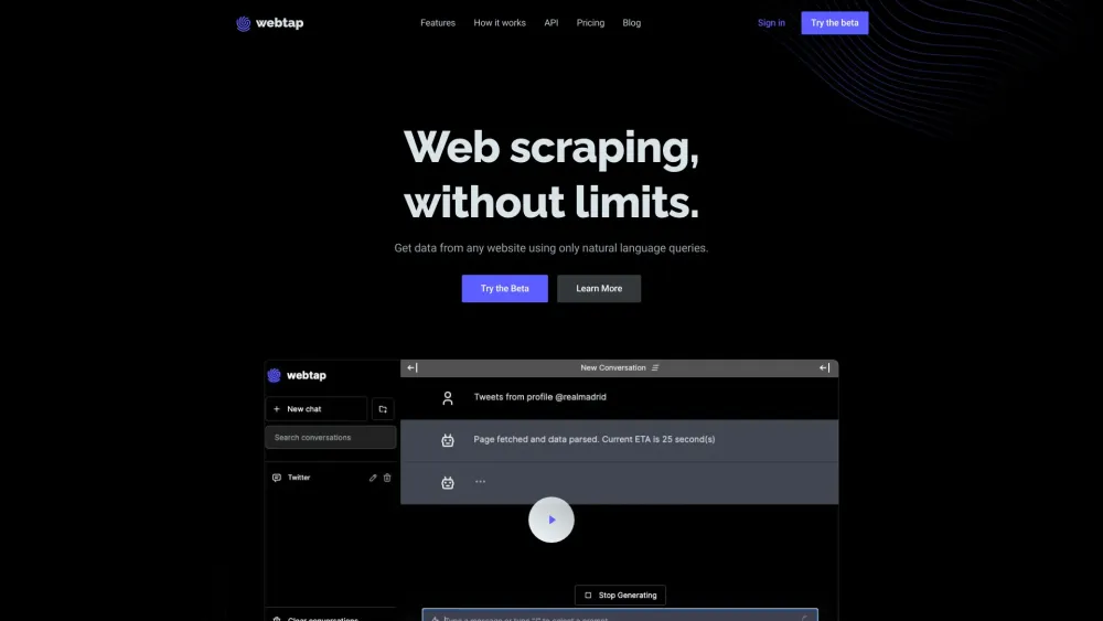 Webtap.ai: AI-driven Web Scraping & Data Extraction Tool