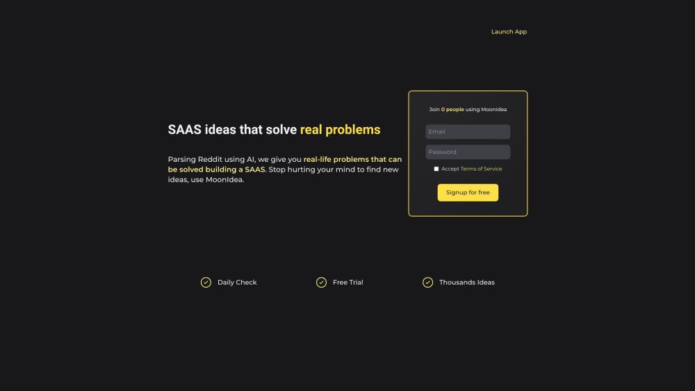 Moonidea: AI Tool Finds Real-Life Problems for SAAS