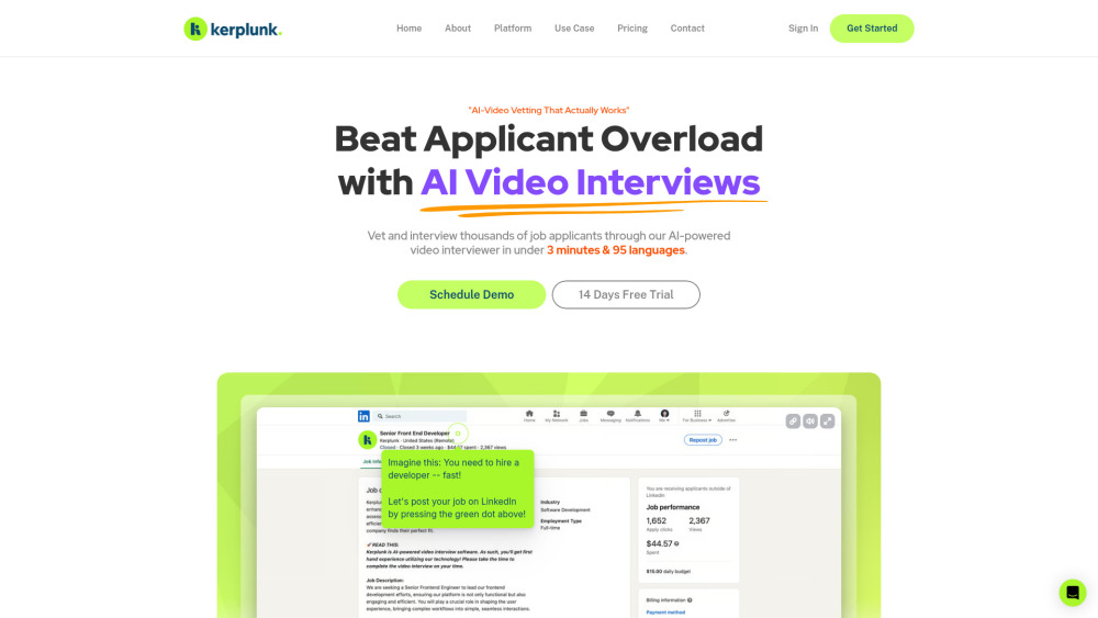 Kerplunk: AI Tool for Fast Hiring Interviews