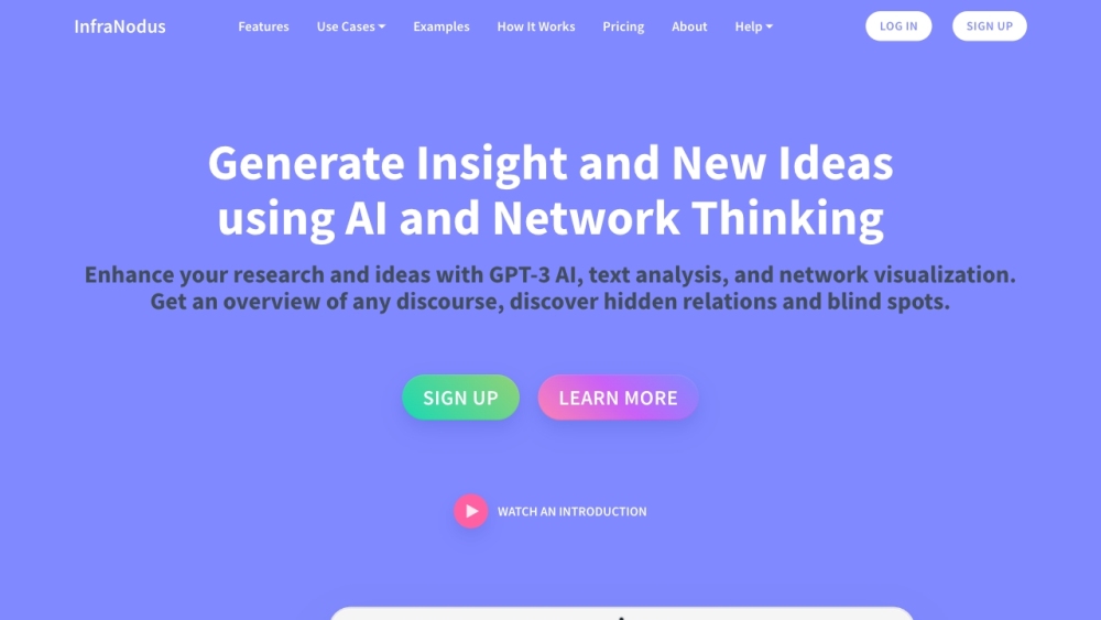 InfraNodus: AI Tool for Text Insights