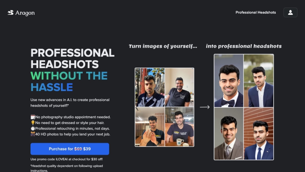 Aragon: AI Tool for Professional Headshots