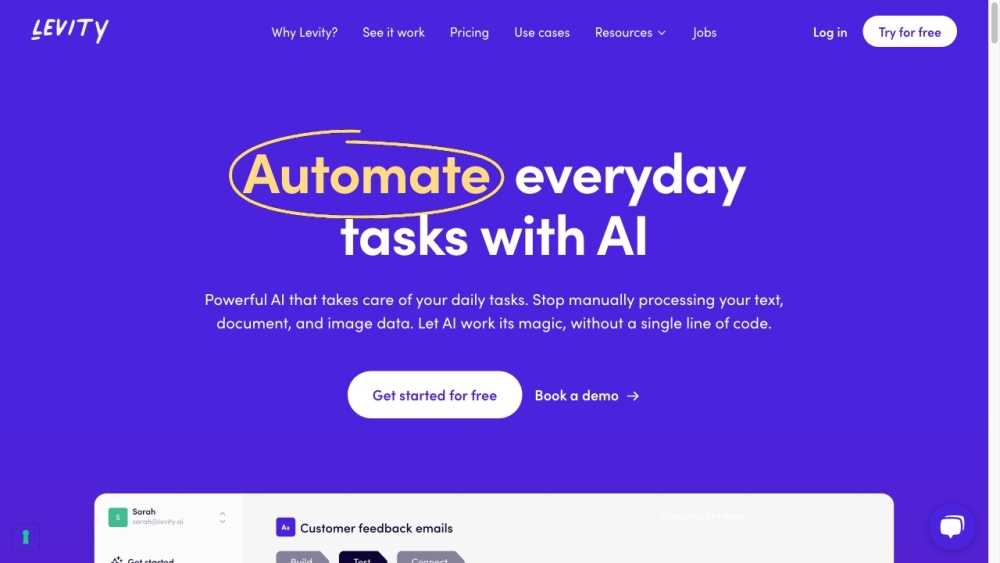 Levity: No-Code AI Tool to Automate Workflows