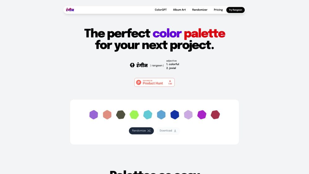 Rangeen: AI Tool for Beautiful Color Palettes