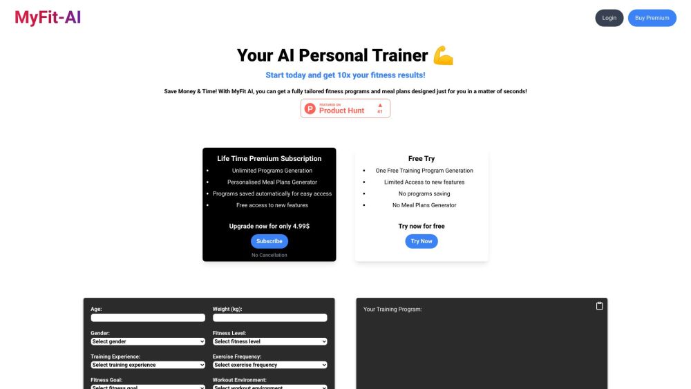 MyFit AI: The Ultimate AI Tool