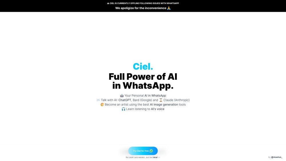 ciel.chat: World's Best AI Tool for WhatsApp