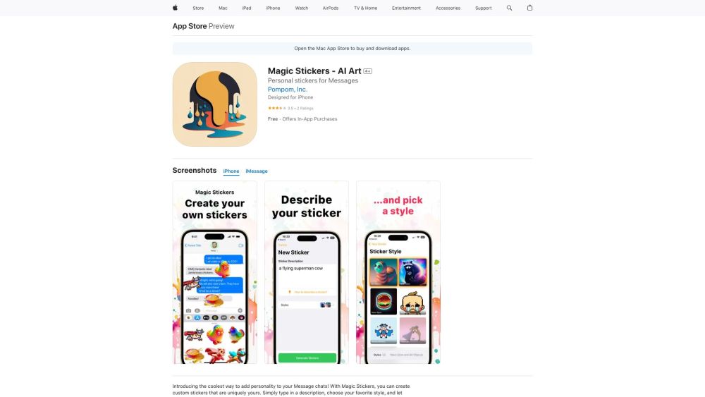 Magic Stickers: Personalized iMessage AI Tool