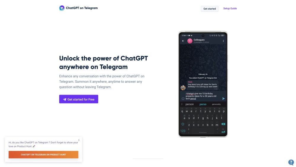 ChatGPT on Telegram: ai tool for smarter chats