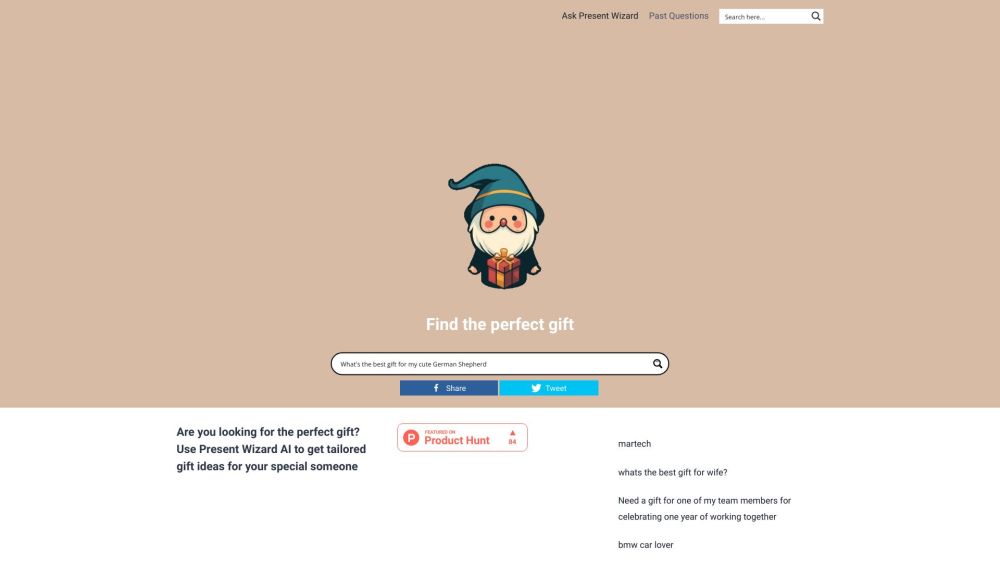 PresentWizard: AI Tool for Personalized Gift Recs.