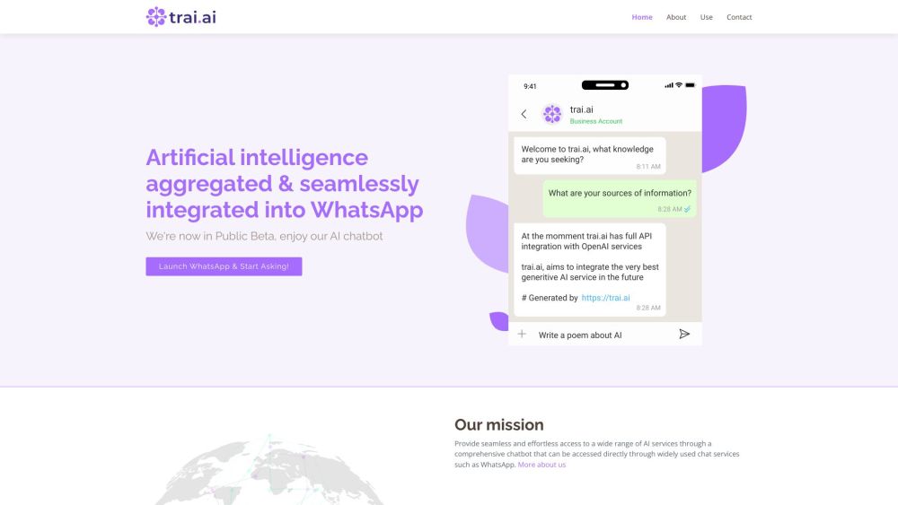 trai.ai: AI Chatbot for WhatsApp, Instant Answers