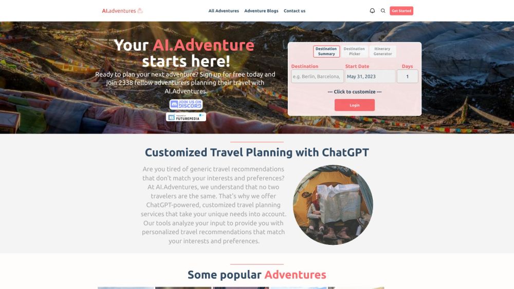 AI-Adventures: AI tool for personalized travel