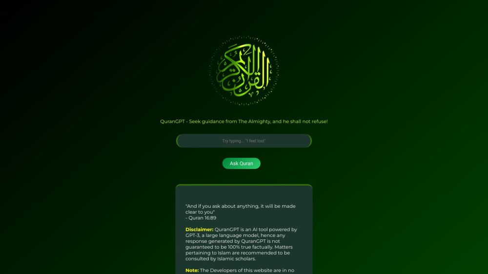 QuranGPT: Divine Enlightenment AI Tool