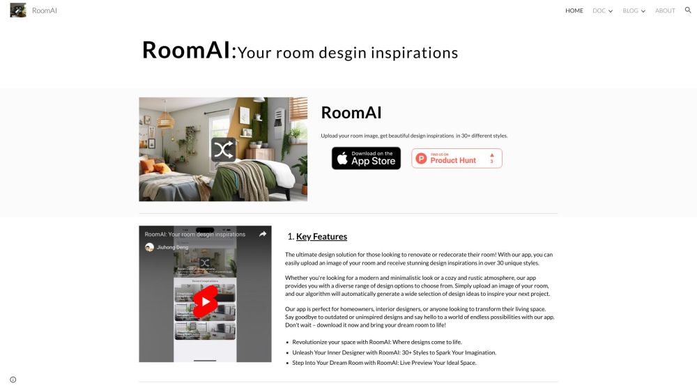 Room AI: AI Tool for Room Design Proposals in Various Styles