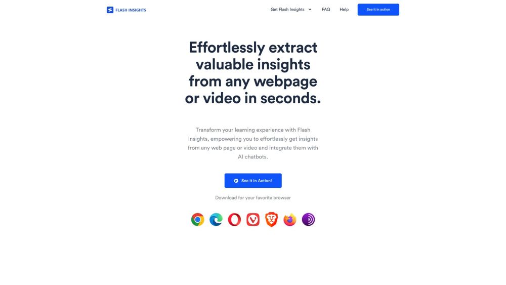 Flash Insights: AI Tool for Optimizing Web Insights for Chatbots