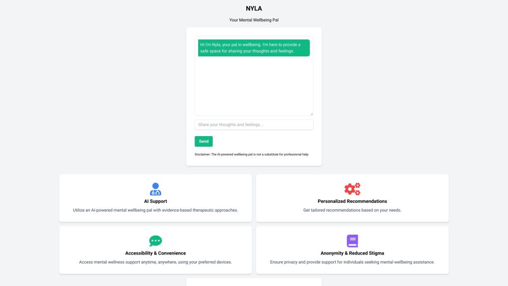 NYLA - Your AI Wellness Pal: Accessible Mental Care