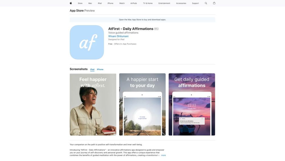 AtFirst: AI Tool for Curated Affirmations