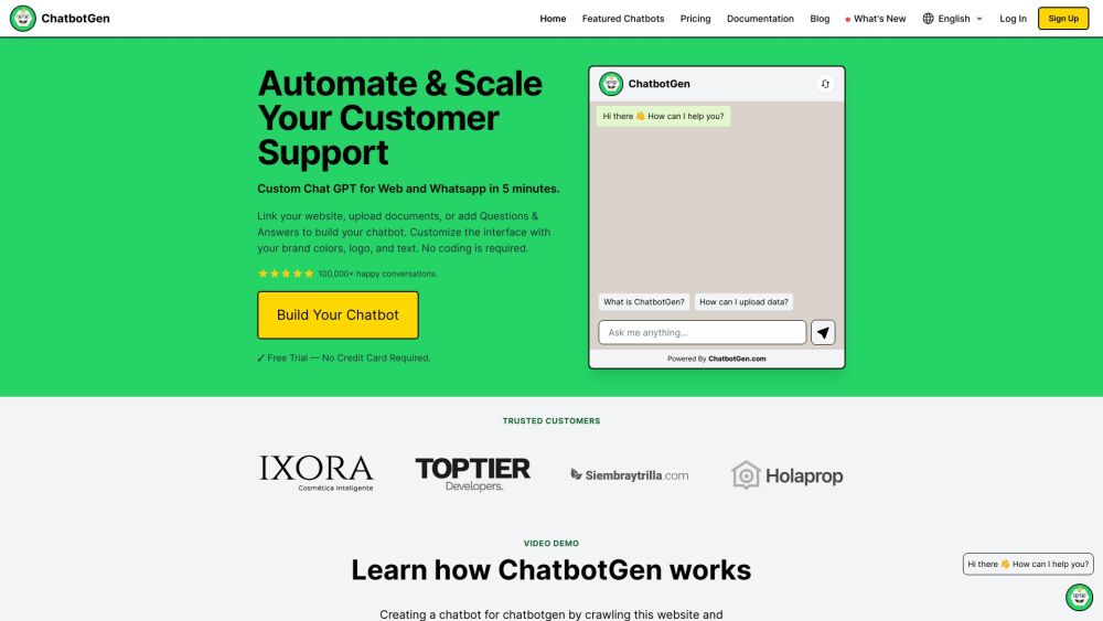 ChatbotGen: AI Chatbot Builder - Custom ChatGPTs & Website Tool